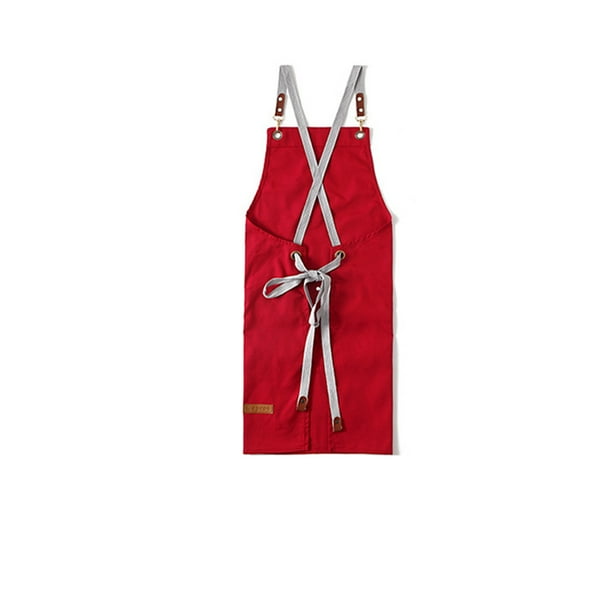 Ounissouiy Delantales de lona para hombres Delantal con bolsillos delanteros Excelentes suministros para el hogar Protección de cobertura para parrilla Herramientas y accesorios para hornear rojo Ounissouiy HA012088-01