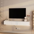 thumbnail image 5 of TV Stand Floating TV Stand Wall Mounted with 16 Color LEDs,67" Modern TV Stand, Floating TV Cabinet Entertainment Center for 55 60 65 Inch TV,White,Entertainment Center, 5 of 9