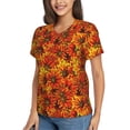 thumbnail image 2 of Vsdgher Sunflower4 Women Shirts V Neck Short Sleeve Tops T-Shirt Basic Tees, S to 3XLLarge, 2 of 5