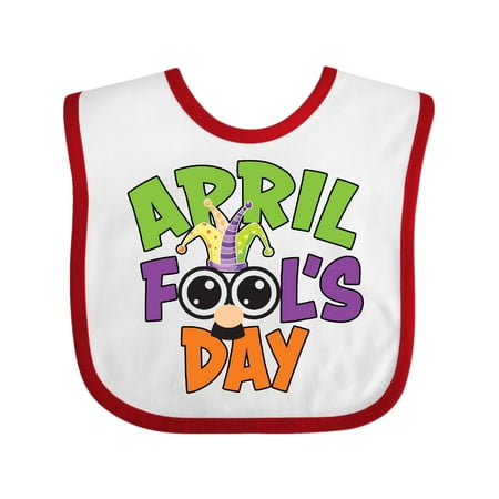 

Inktastic April Fools Day with Funny Face Replacing O Gift Baby Boy or Baby Girl Bib