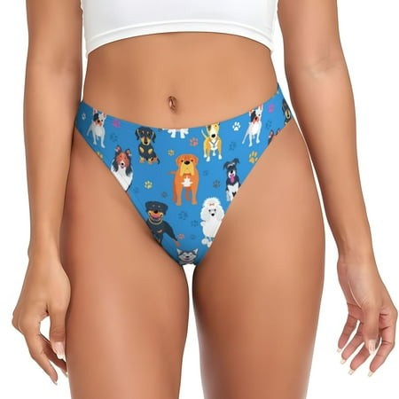 Sigee Cute Dogs for Women s G-String Panty  Low Rise  Soft Lace Perfect for Everyday Wear or Special Occasions-XX-Large