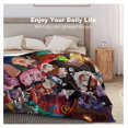 Anime Throw Blanket Gravity Drop Game Digital Blanket Warm Plush