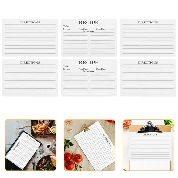 FELTECHELECTR 50Pcs White Paper Recipe Cards for Friends and Family 11.8*4.1*0.02in