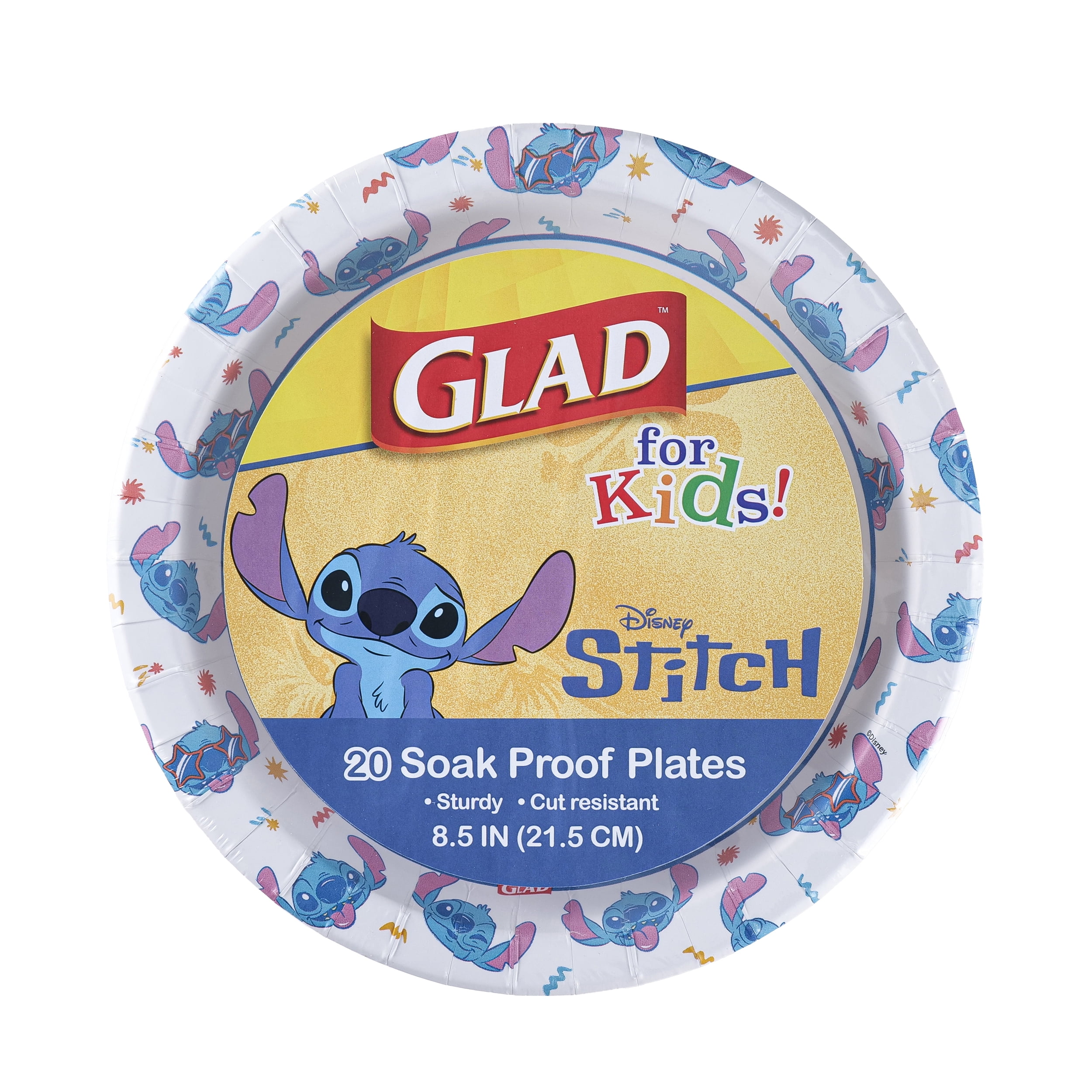 Glad For Kids Disney Lilo & Stitch 8.5 Inch Round Paper Plates - 20 Count