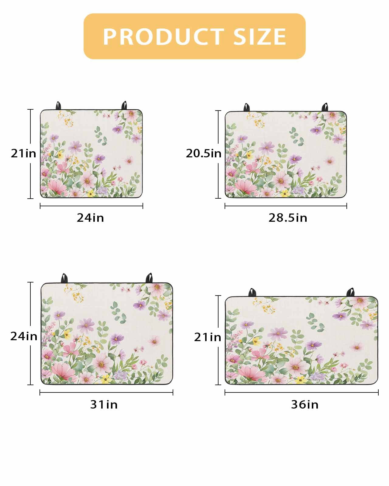 Large Induction Cooktop Protector Mat Pink Purple Flower Stove Top Covers for Electric Stove, Spring Farmhouse Country Floral Leaf Decorative Stove Burner Cover Mats, Glass Top Stove Cover