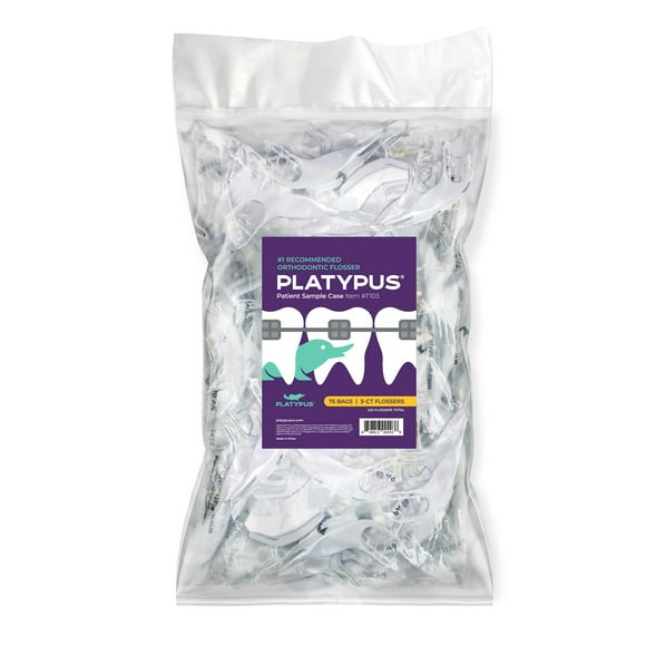 Platypus Orthodontic Flossers for Braces Family Pak - Unique Structure Fits Under Arch Wire, Increase Flossing Compliance, Floss Teeth in Less Than Two Minutes - 75 3-Count Flos