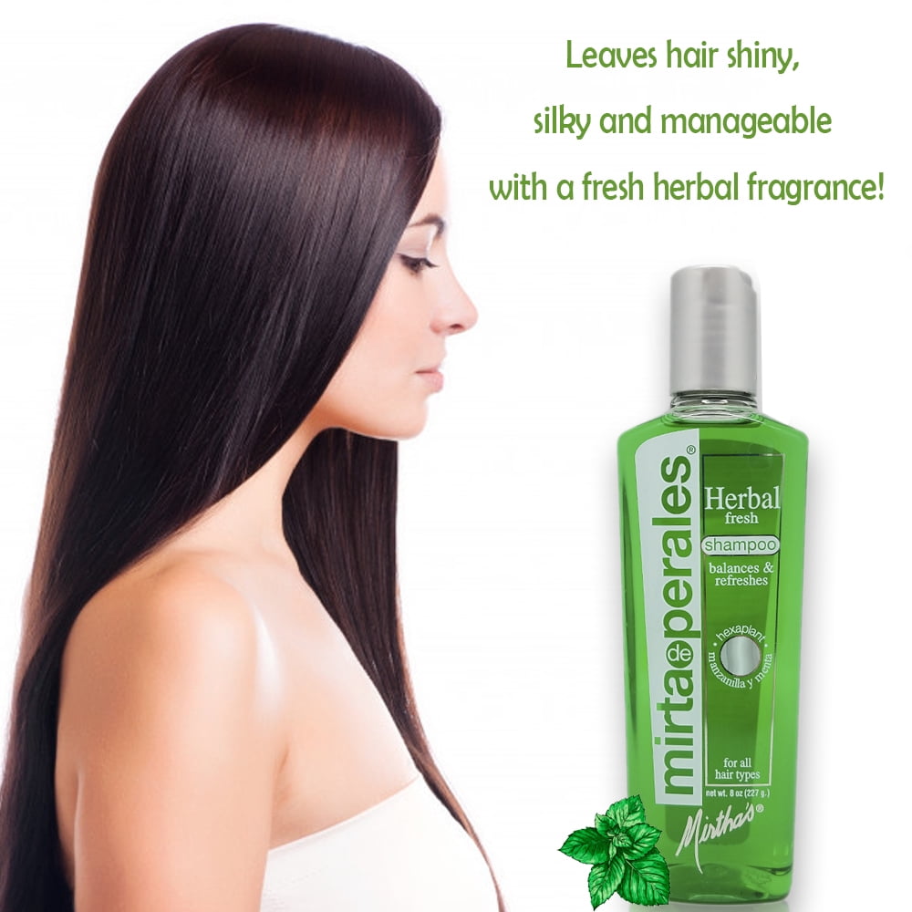 Mirta De Perales Herbal Shampoo. Dandruff Control, Balances and Refreshes. Daily Use for All Hair Types. 8 oz. Pack of 3