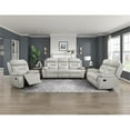 thumbnail image 2 of Lexicon Laconia Leather Reclining Chair in Silver, 2 of 8