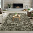 thumbnail image 3 of Garvee 8'x10' Area Rugs Vintage Persian Floral Rug, Non-Slip Backing Washable Rugs, Low Pile Distressed Indoor Carpet for Living Room Bedroom Home Office, Brown, 3 of 9