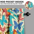 thumbnail image 5 of Kitchen Curtains 36 Inch Short - 3 Panel Set with Colorful Butterfly Floral Pattern, Rod Pocket Window Curtain, 100% Polyester for Butterfly Lovers, Farmhouse, Kitchen, Bedroom, Easy Wash, 5 of 6