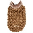 thumbnail image 5 of Pet Life Luxe 'Furpaw' Shaggy Elegant Designer Dog Coat Jacket, Coffee Brown And White - X-small, 5 of 8