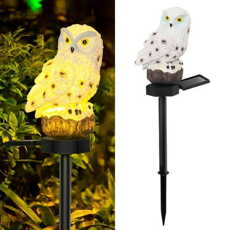 DAYBETTER Outdoor Solar Lights for The Garden Decor,Solar Powered Resin Owl LED Lights with Stake,Garden Yard Lawn Pathway Landscape Ornaments Patio Decorations Outside