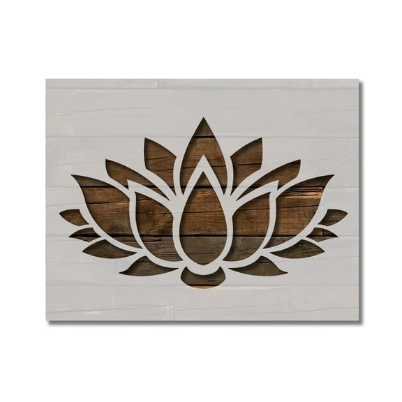 Lotus Flower Stencil Template Reusable 8.5 x 11 for Painting on Walls, Wood, Etc. By Stencilville