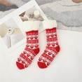 thumbnail image 3 of EnJoCho Clearance Fuzzy Warm Slipper Socks Women Winter Floor Socks Lined with Reading Socks Cozy Sleeping Reindeer Socks Adult Xmas Winter Themed Charming Socks Heated Socks Bulk Red Green Cute&Fun, 3 of 3