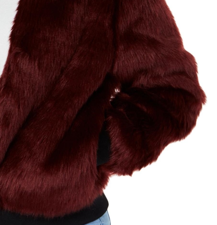 Say What? Juniors' Faux-Fur Jacket Red Size Extra Large - image 3 of 3