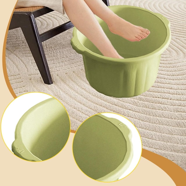 Bañera de hidromasaje para pies, lavabo, cubo antideslizante para pies, cuenco para pedicura, para limpieza de casa, viajes, limpieza, ver televisión, Verde S