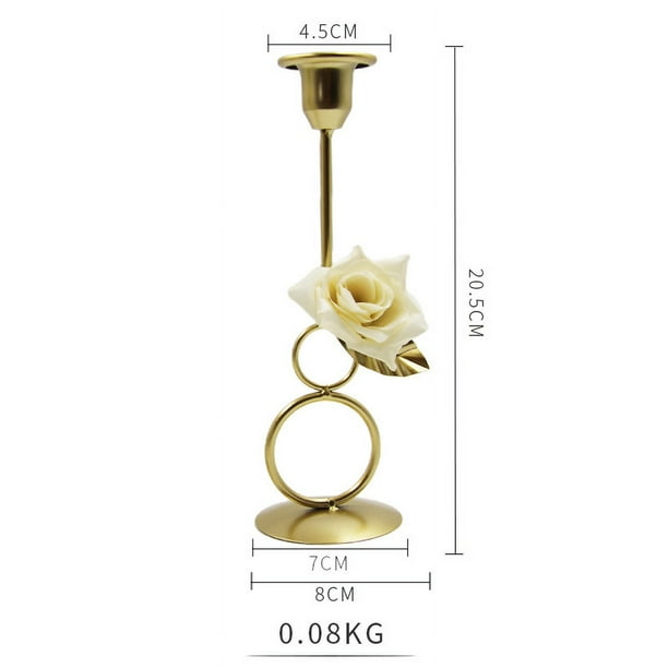 Candelabros cónicos de oro francés, candelabros decorativos, candelabros para mesa o repisa, centros de mesa, bodas, cenas, fiestas, decoración del hogar