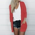 thumbnail image 2 of Pompotops Blouse Décontractée pour Femme à Couleur Unie à Manches Trois Quarts avec Poche Cardigan Liquidation, 2 of 6