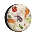 thumbnail image 1 of Fotbe Cute Vegetables Funda de Llanta de Repuesto con Estampado, Engrosada, Ajuste Universal para Jeep, Remolque, RV, SUV, Camión-17 inch, 1 of 6
