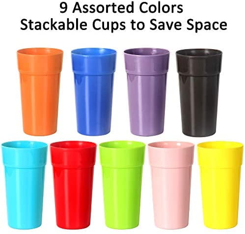 Plastic Cups Details about   9 Pack 32 Ounce Plastic Tumblers Unbreakable Drinking Glasses 