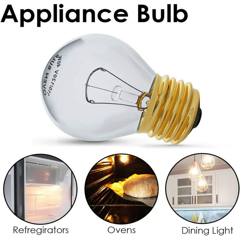 2PCS Oven Light E27 Heat-resistant Appliance Replacement Bulb for Oven  Stove 