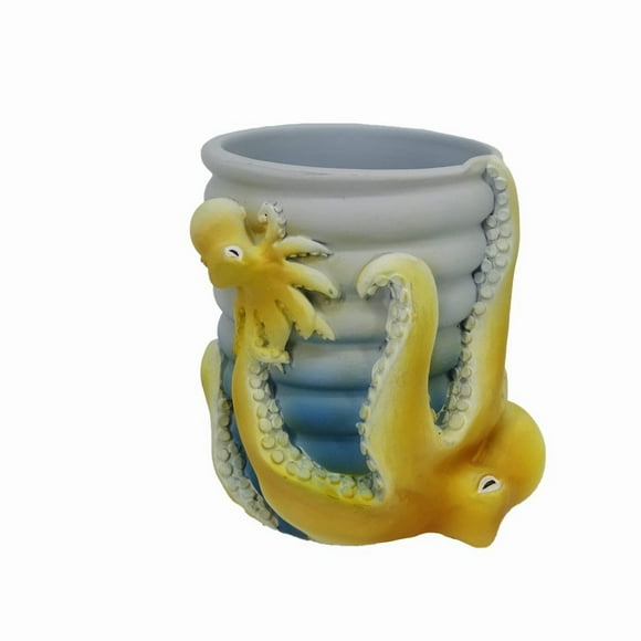 Oceanic Harmony: Resin Octopus Family Tumbler - Coastal Blue Bathroom Decor