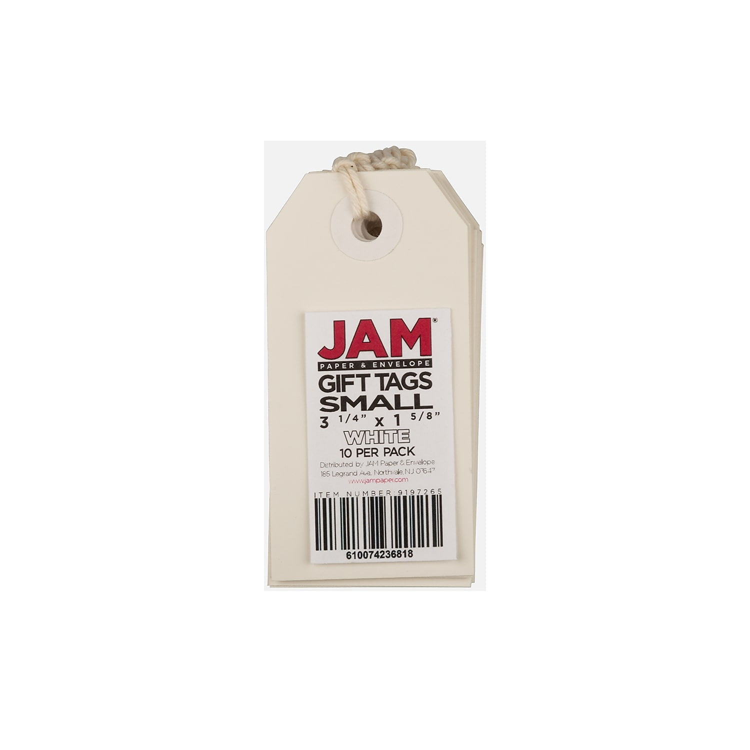  JAM PAPER Gift Tags with String - Medium - 4 3/4 x 2 3