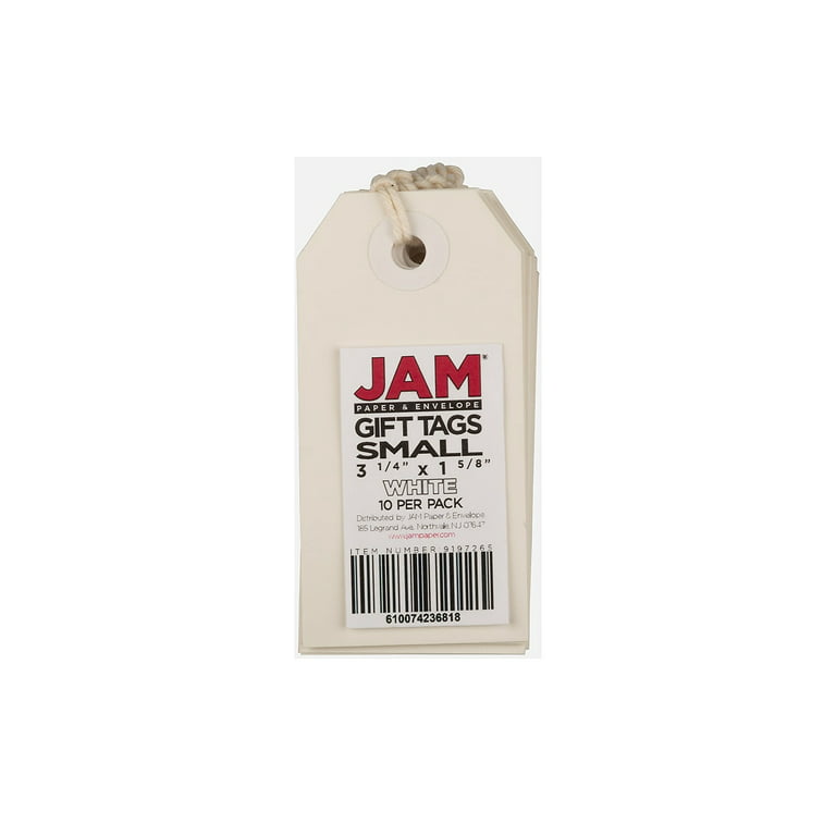 JAM Paper Tiny Gift Tags 3 38 x 2 34 White Pack Of 10 Tags - Office Depot