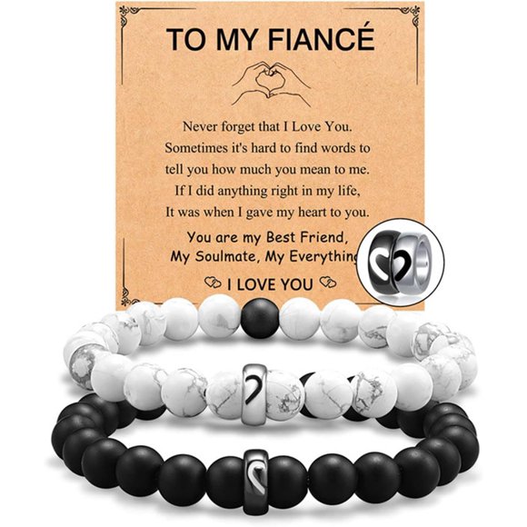 shiyou-Matching Couple Ring Bracelets Gifts for Boyfriend Matching Bracelets for Couples Valentines Day Gifts for His and Her