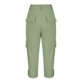 thumbnail image 2 of Capri Pants for Women 2025 Summer Lightweight High Waist Casual Cago Capris with Pockets Womens Cropped Pants, 2 of 6