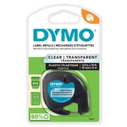 DYMO Labeling Tape for LetraTag Label Makers, Black Print on Clear Labels, 1/2" x 13-Foot Roll, 1 Count
