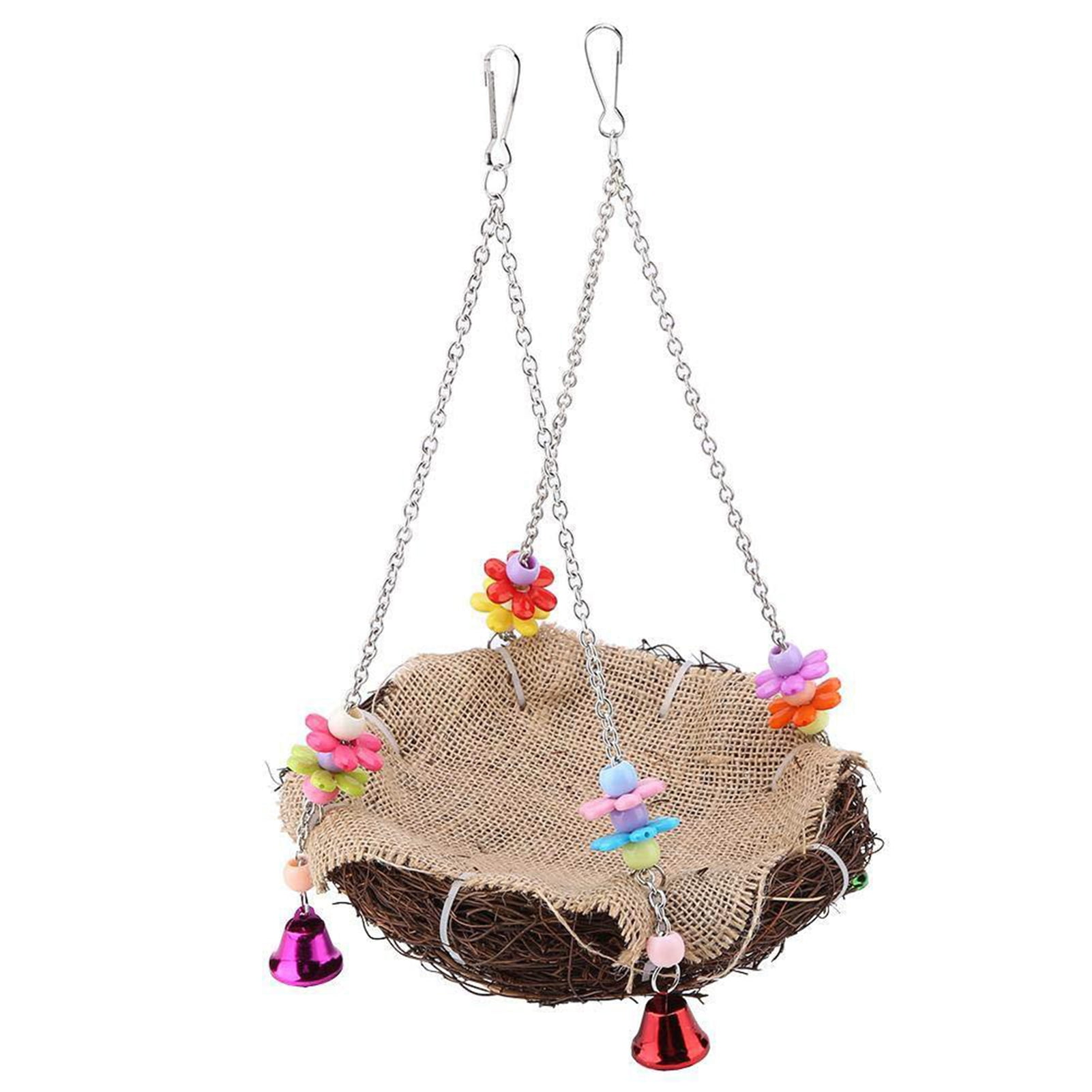 Bird Swing Toy, Natural Rattan Stable Safe Anti Bite Cage Branches