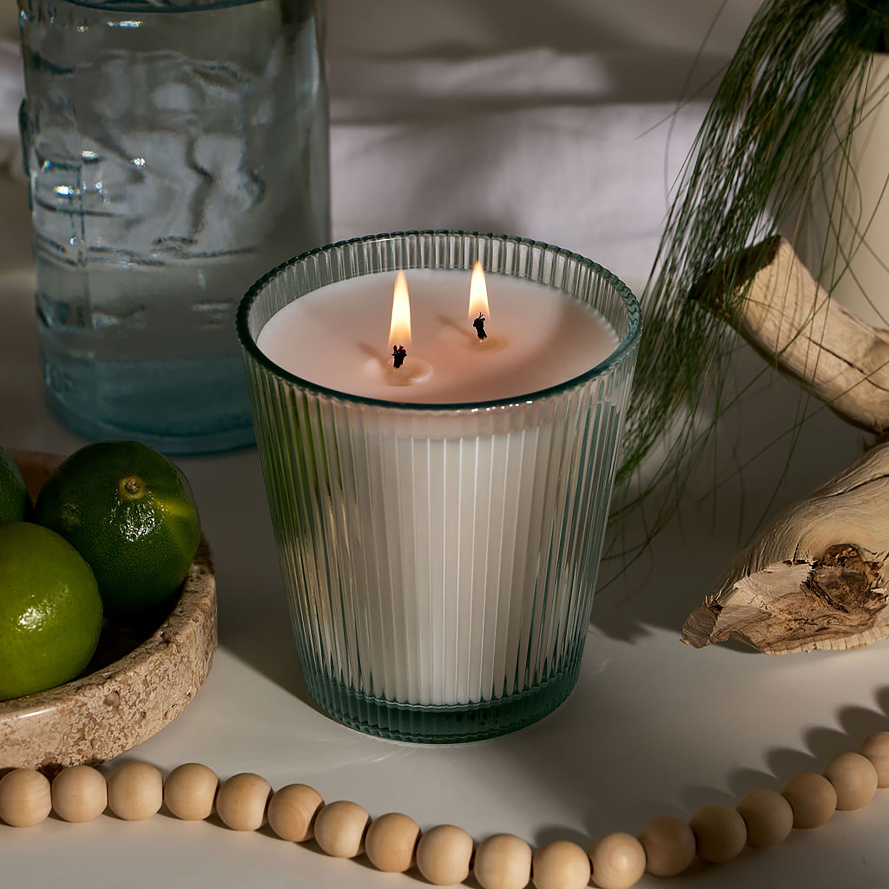 Better Homes & Gardens Fine Fragrance Collection Light Blue Mist Scented 2-Wick Jar Candle, 16 oz