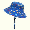 thumbnail image 2 of Meresysid Toddler Kids Baby Girls Upf Beach Sun Protection Hat Adjustable Hat Wide Brim Summer Outdoor Hat With Chin Strap Blue, 2 of 5
