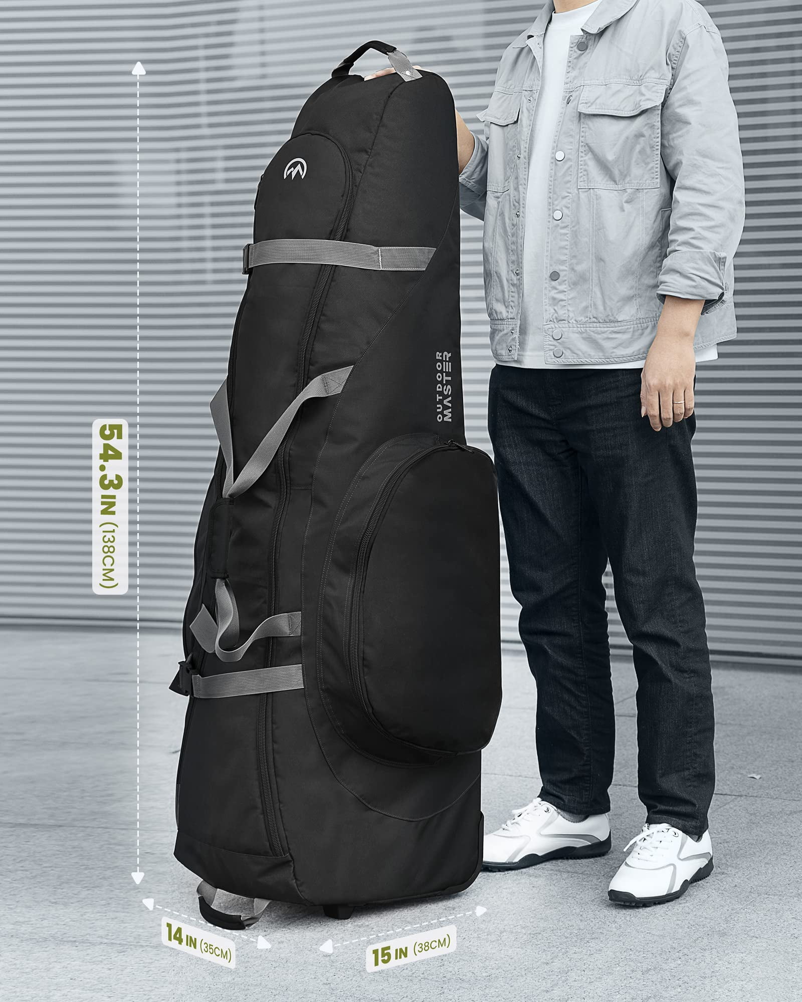 OUTDOOR MASTER ゴルフバッグ OutdoorMaster Golf Travel Bags with Shell Cover, Carry Shoulder