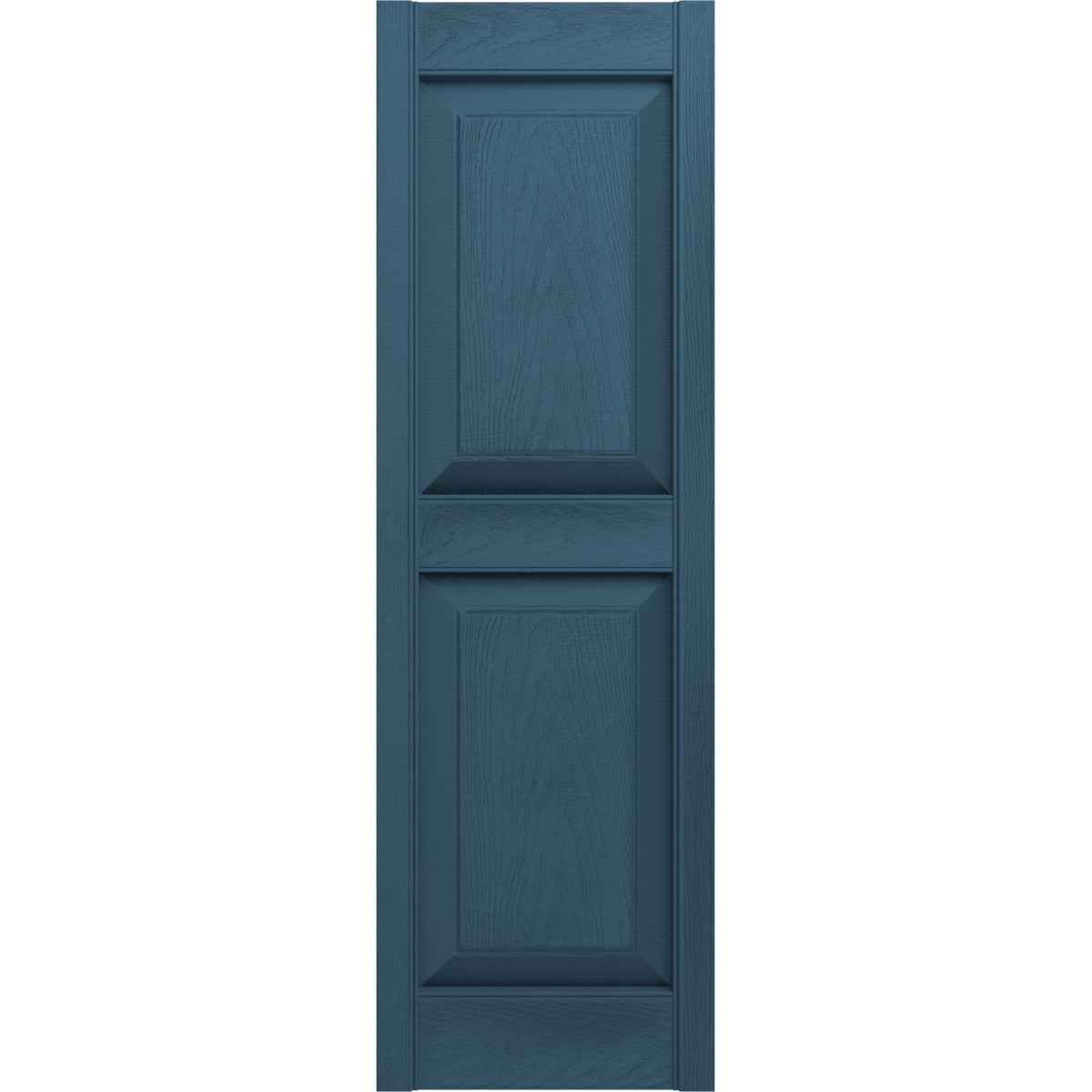 Ekena Millwork 14 3/4"W x 59"H Lifetime Vinyl, Standard Two Equal Panels, Raised Panel Shutters, w/Installation Shutter-Lok's & Matching Screws (Per Pair), Classic Blue