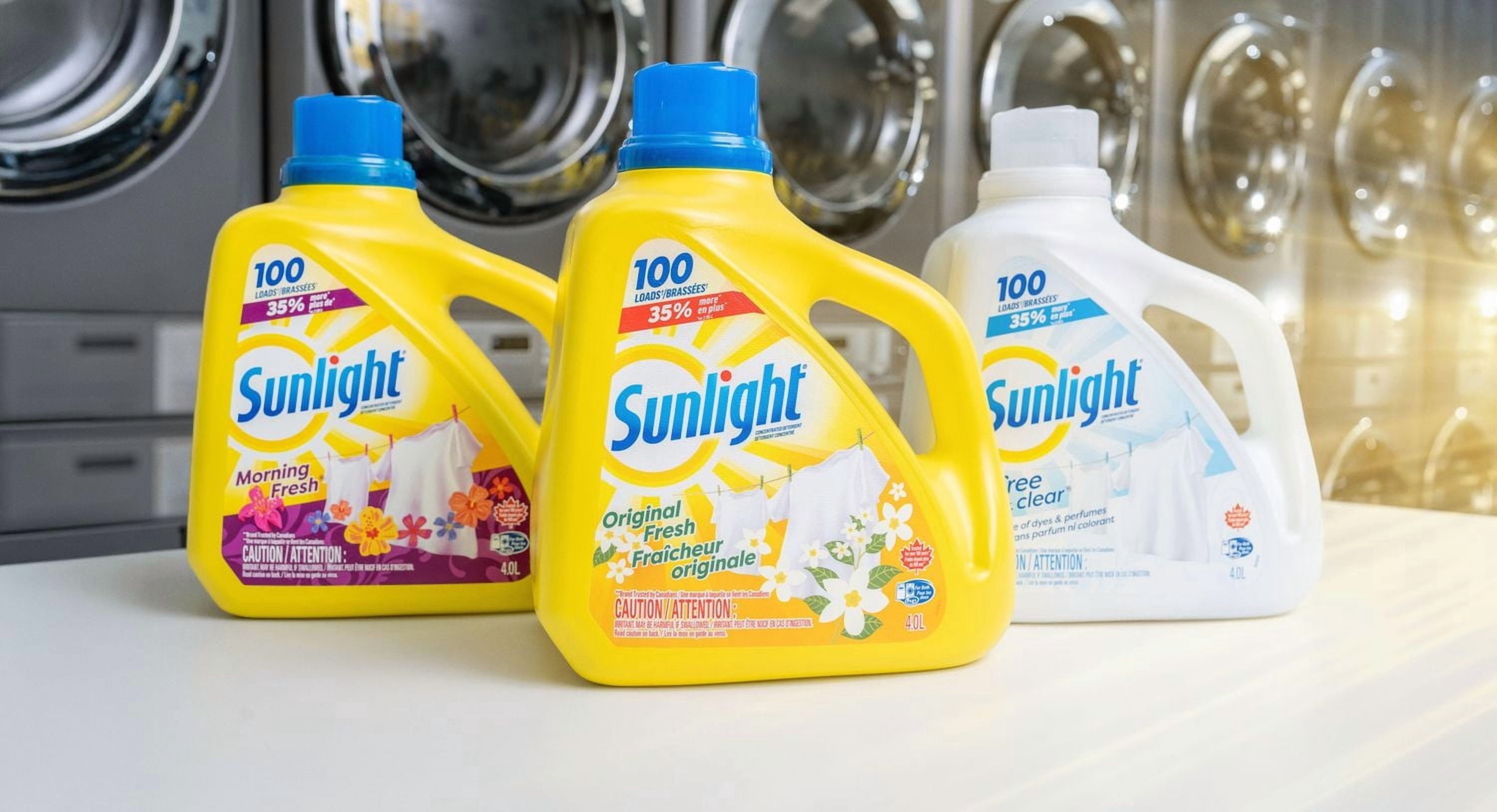 Sunlight frais du matin, détergent à lessive liquide concentré, 4,0 litres, 100 brassées