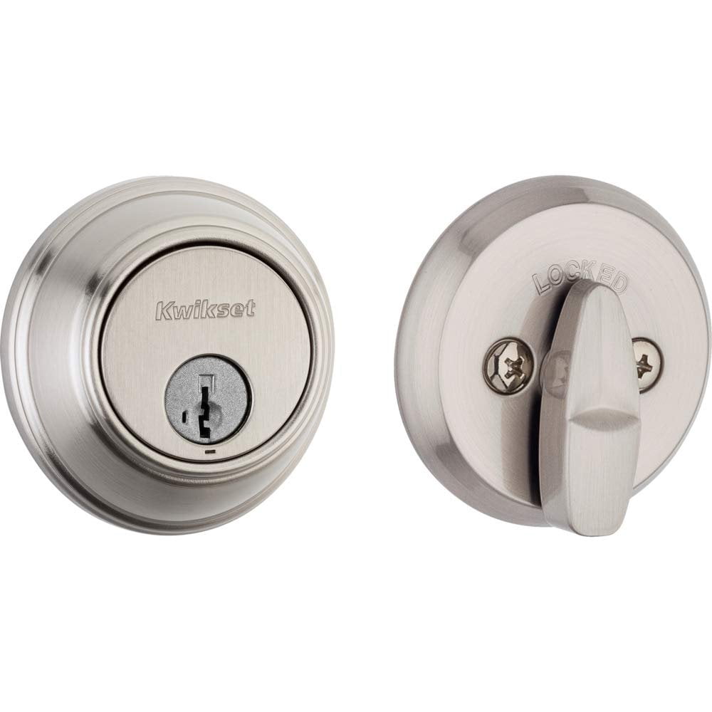 Kwikset 98160-002 816 Key Control Single Cylinder Door Lock Deadbolt  featuring SmartKey Security for Master Keying Multi-Family Housing and  Tenant Key Control in Satin Nickel