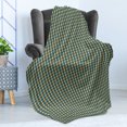 thumbnail image 4 of Retro Soft Flannel Fleece Throw Blanket, Illustration of Abstract Wavy Line Pattern Curvy Shapes Colorful Graphic, Cozy Plush for Indoor and Outdoor Use, 70" x 90", Multicolor, by Ambesonne, 4 of 5