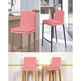 thumbnail image 5 of Red White Plaid Bar Stool Covers Set of 6, Modern Farmhouse Buffalo Check Gingham Stretch Washable Bar Chair Covers with Backs, Removable Pub Counter Height Chair Cover for Kitchen Dining Room Cafe, 5 of 7