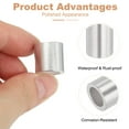 thumbnail image 3 of Uxcell Aluminum Crimping Loop Sleeve, Wire Rope Stop Sleeve Round Crimp Ferrules for Wire Rope and Cable 3/8"(10mm), 3 of 7