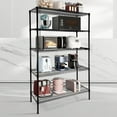 thumbnail image 4 of Heavy Duty 5-Tier Wire Shelving Adjustable Shelves Unit Metal Storage Rack Flat for Laundry Kitchen Pantry Garage Closet Organization (Black, 47.1" L x 17.6" W x 72.2" H), 4 of 7