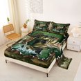 thumbnail image 2 of jejeloiu Camo Bass Fishing Bed Sheets,Wood Farmhouse Print Full Size Sheets For Boys,Green Black,4pcs,1 Flat Sheet, 1 Fitted Sheet and 2 Pillowcases, 2 of 6