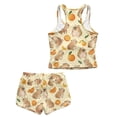 thumbnail image 5 of Xoenoiee Capybara Orange Polka Dot Print Girls Tankini Swimsuits 2 Piece Ruched Swimwear Swim Shorts Girl Bathing Suit for Beach Pool Vacation, 10-11 Years, 5 of 7
