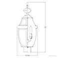 thumbnail image 6 of Urban Ambiance Luxury Colonial Outdoor Post Light, Large Size: 23"H x 12.5"W, with Tudor Style Elements, Versatile Design, High-End Black Silk Finish and Beveled Glass, UQL1150, 6 of 7