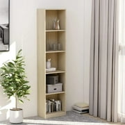 vidaXL 5-Tier Book Cabinet Sonoma Oak 15.7"x9.4"x68.9" Chipboard