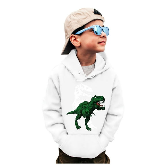 JIKNTTR Boys Pullover Hoodie Boys Sweatshirts Crewneck Truck Shirt Dinosaur Long Sleeve Pullover Tops Hooded Shirts Basic Hoodies Sportswear