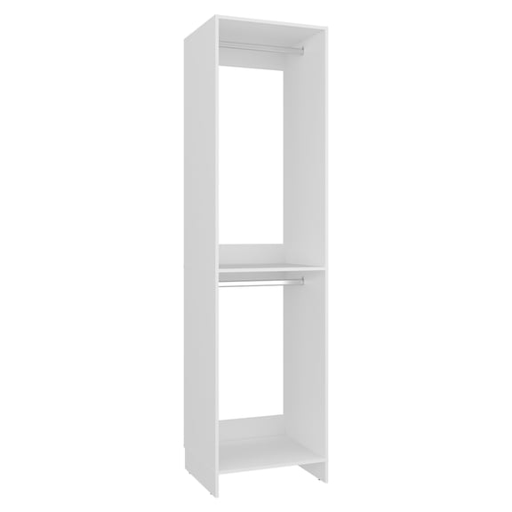 Eco Closet 2-Rod Wardrobe Organizer, Double Hanging Sections with Open Shelf, Space-Saving