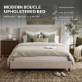thumbnail image 4 of Noble House Queen Upholstered Wingback Headboard Platform Bed,Taupe, 4 of 10