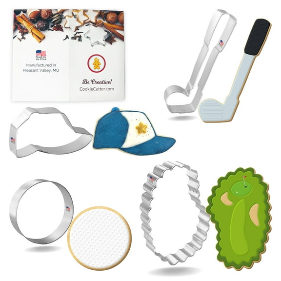 Golf Cookie Cutter Set - 4 Pieces - Foose Cookie Cutters - US Tin Plated Steel HS0419